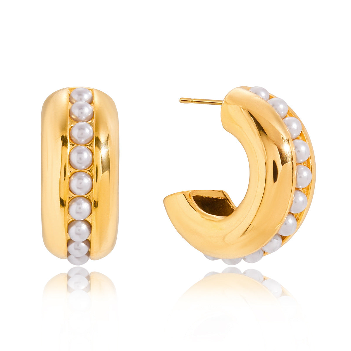 Orecchini a perno geometrici in acciaio inossidabile con placcatura, per donne, gioielli di lusso minimalisti e alla moda