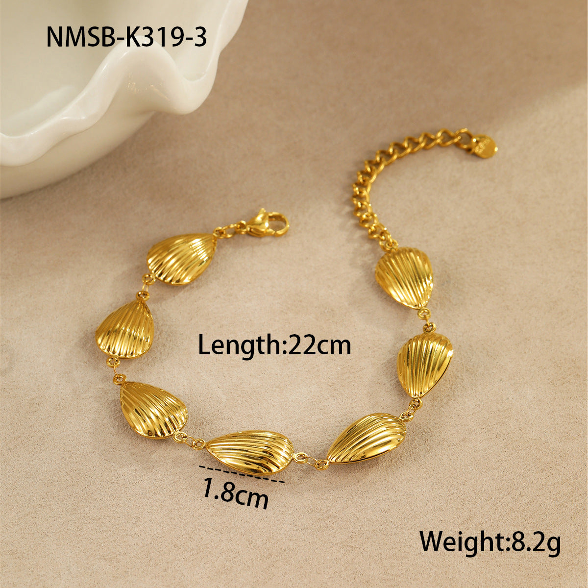 Fashionable Ocean-Inspired Hollow Star Shell Heart Stainless Steel Bracelet with Plating Finish for Women