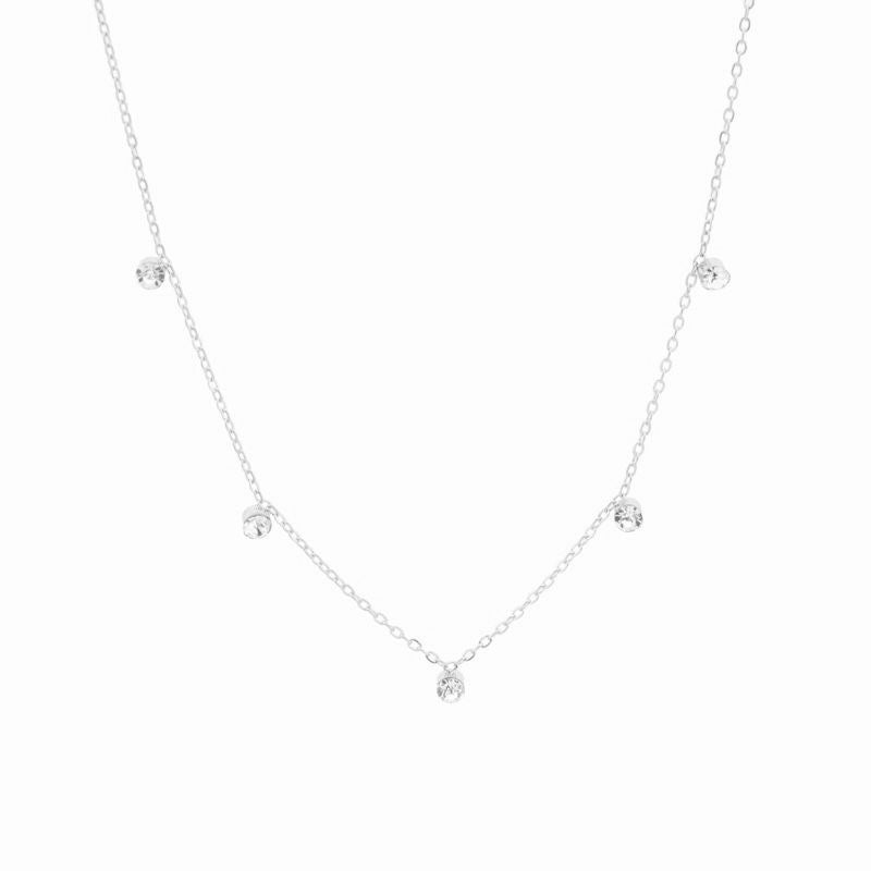 Minimalist Luxury Teardrop Cubic Zirconia Plated Titanium Steel Necklace for Women