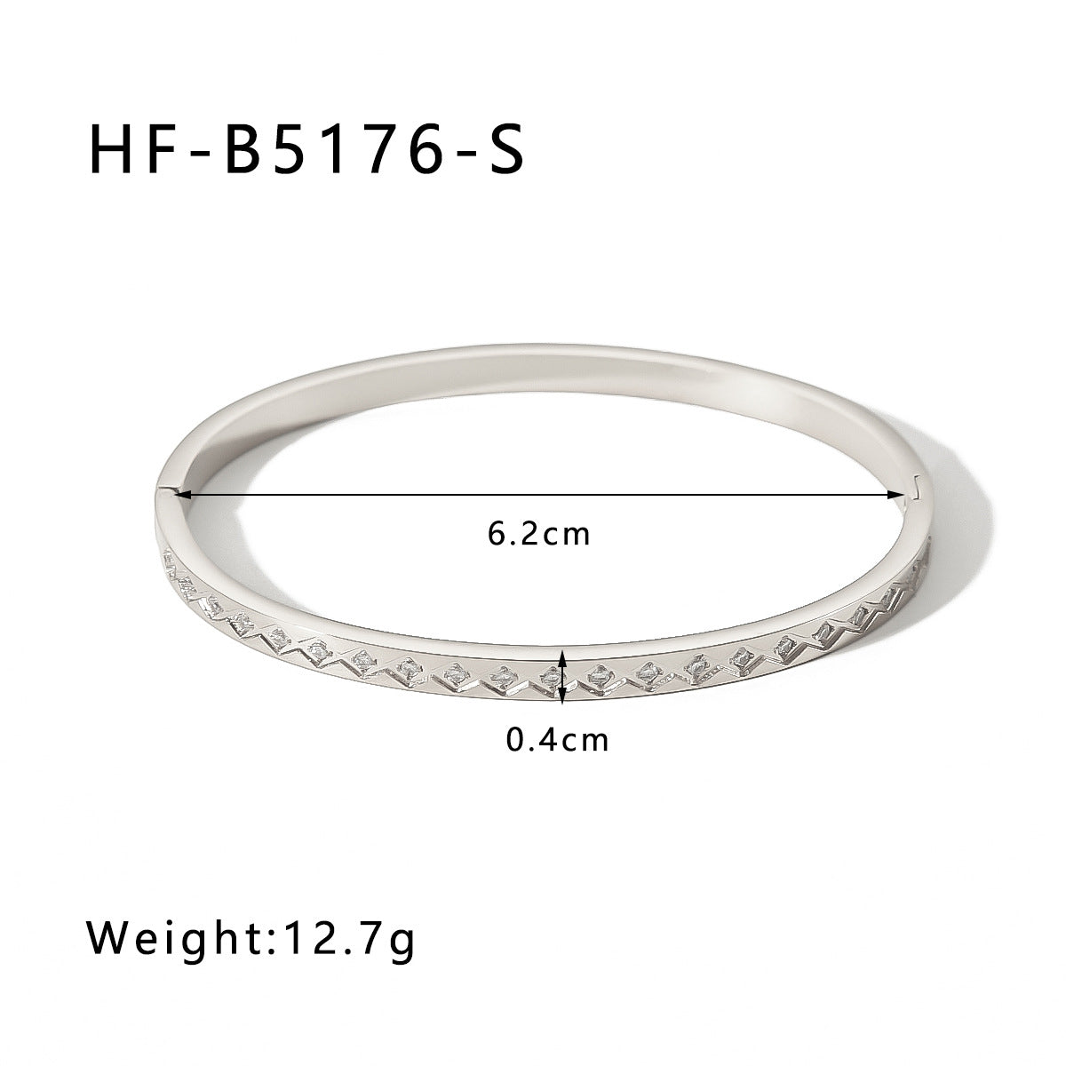 Minimalist Stainless Steel Plated 18K Gold Rhombus Shape Inlaid Rhinestone Bracelet for Women
