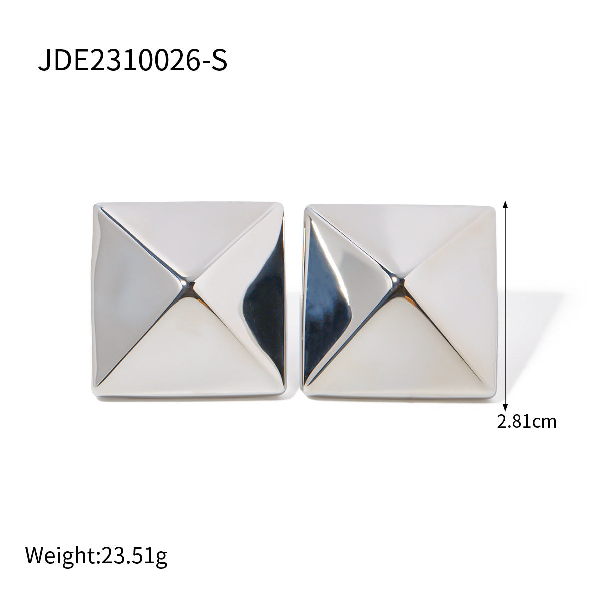 Pendientes de botón minimalistas geométricos de acero inoxidable con acabado chapado para mujer