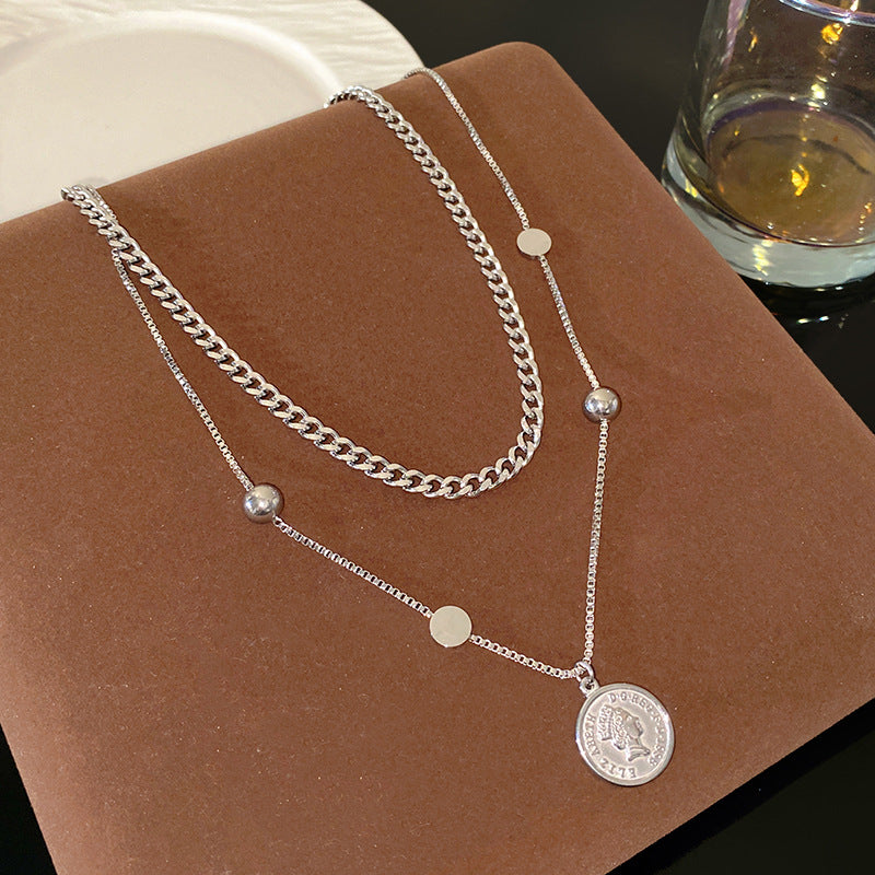 Sweet Streetwear Plated Titanium Steel Heart Geometric Pendant Necklace for Unisex
