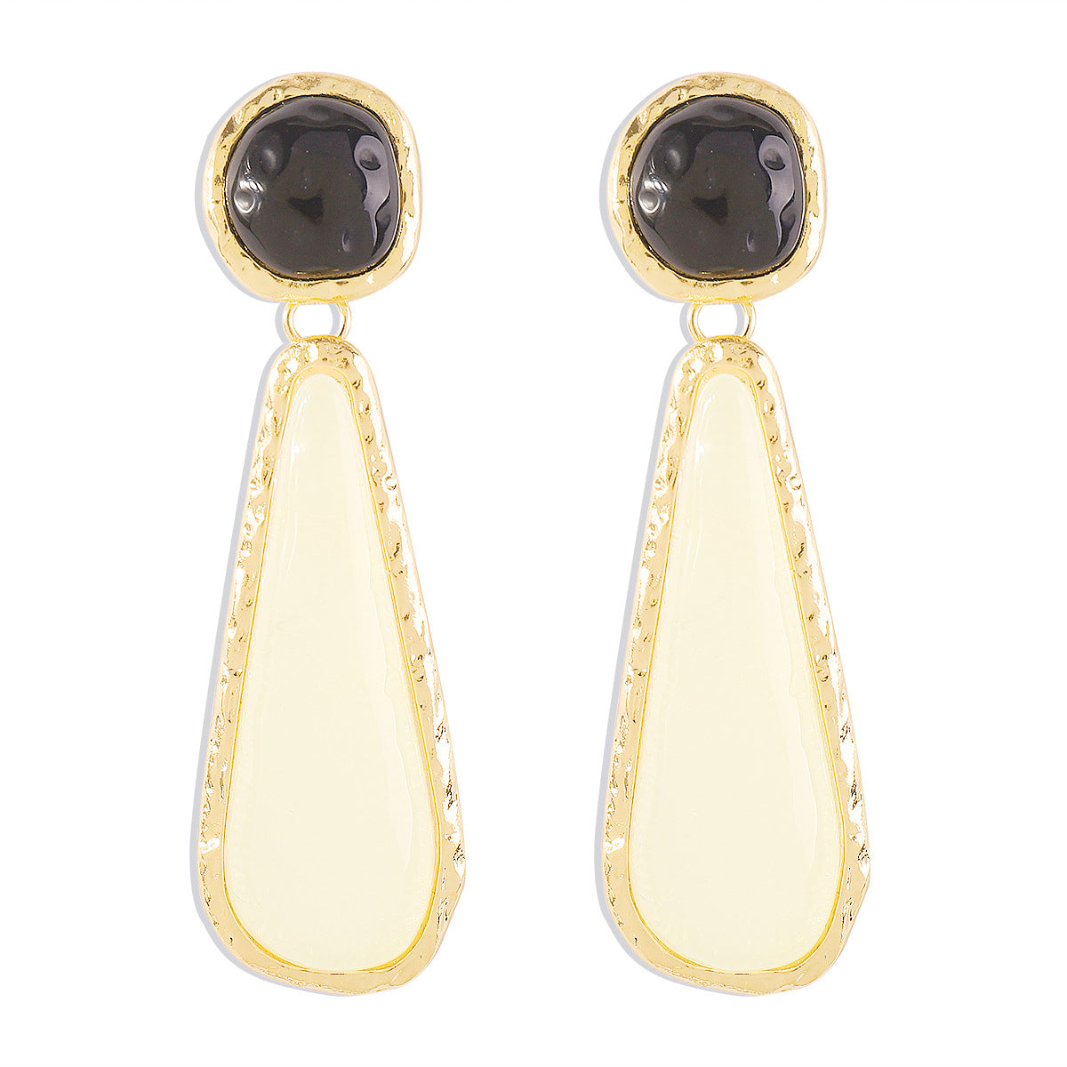 Pendientes Geométricos de Resina Vintage para Mujer con Base de Aleación y Acabado Galvanizado, Joyería para las Orejas Elegante y Atrevida