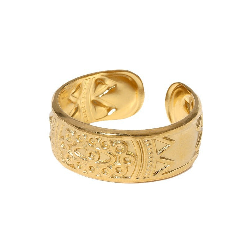 Personalized Evil Eye Open Ring 18K Gold Plated Stainless Steel Fashion Jewelry Unisex