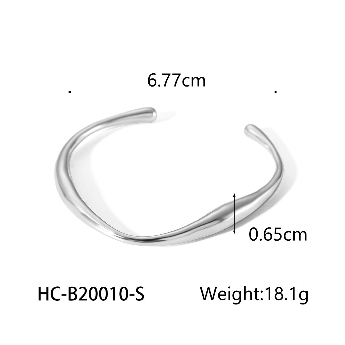 Bracciale geometrico irregolare minimalista in acciaio inossidabile con placcatura per donna