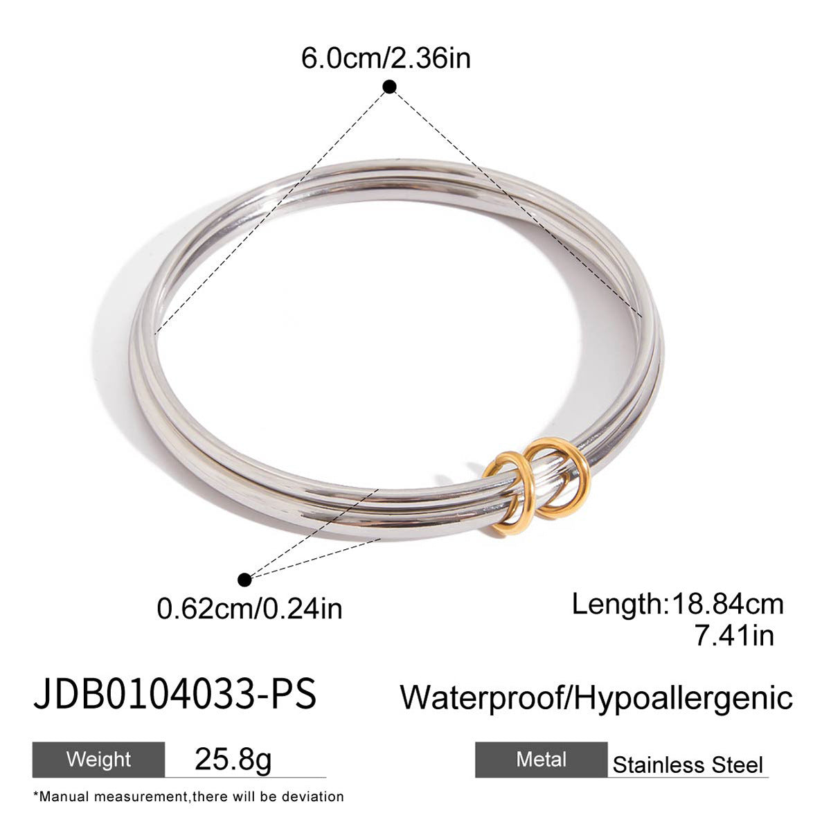 Pulsera de Acero Inoxidable Geométrica Bañada para Mujer con Estética Minimalista de Lujo