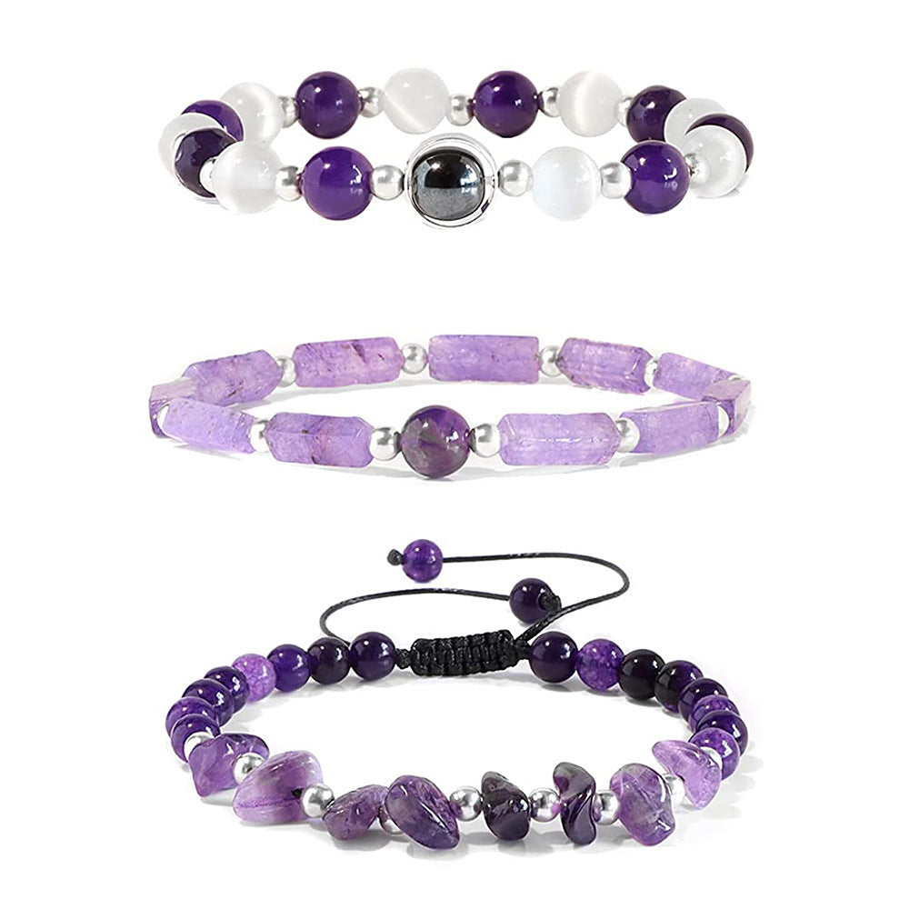 Vintage Geometric Crystal Beaded Bracelet Set Handmade Woven Jewelry Unisex