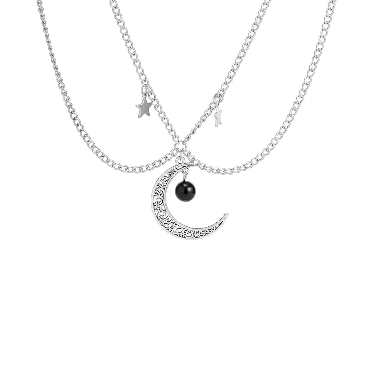 Minimalist Star Acrylic Alloy Plated Rope Chain Necklace with Tassel for Women