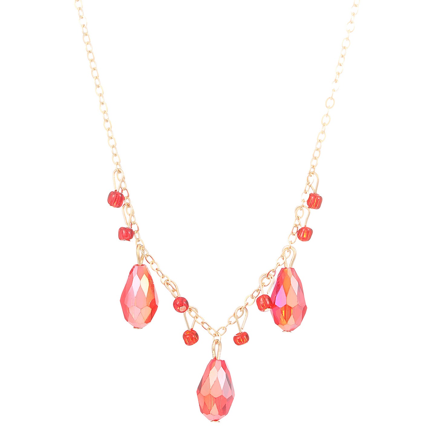 Collar con colgante de aleación con forma de lágrima estilo bohemio con detalles de diamantes de imitación para mujer