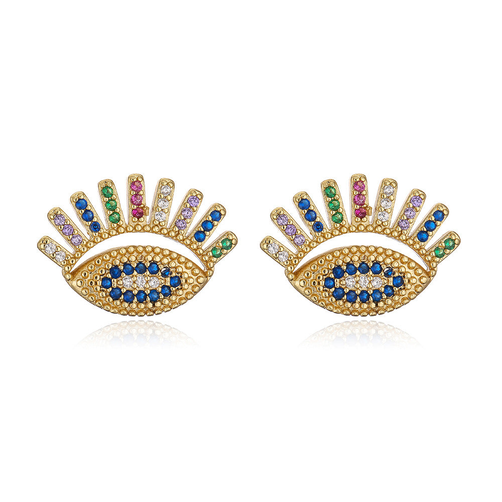 Minimalist Geometric Stud Earrings for Women Copper Base with 18K Gold Plating and Micro-Pave Zirconia