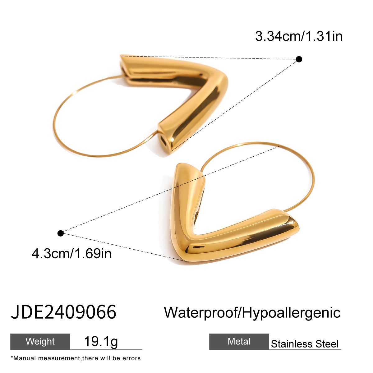 Collana da donna a catena con perline in zircone, in acciaio al titanio placcato oro 18 carati, con goccia d'acqua geometrica di lusso