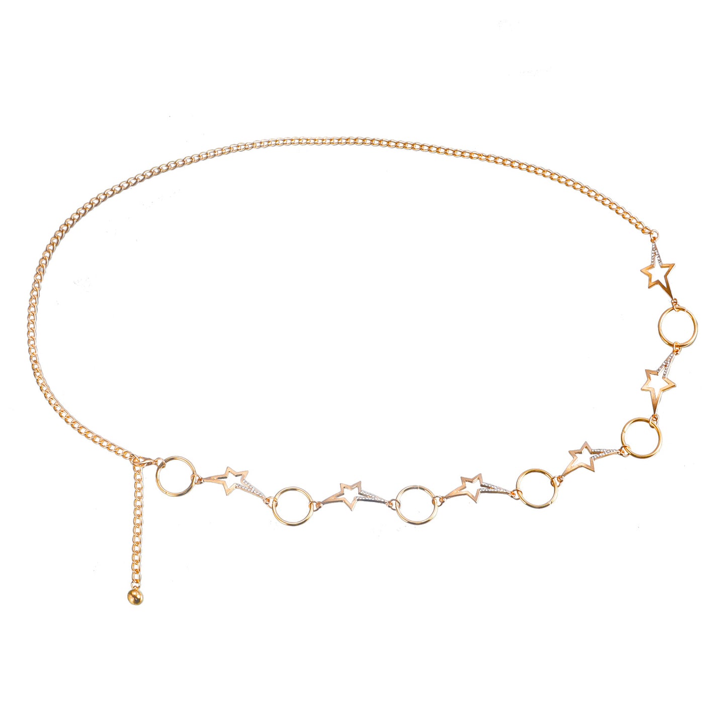 Punk Style Starfish-Shaped Metal Body Chain for Women with Interlocking Circular Design Summer Waist Jewelry