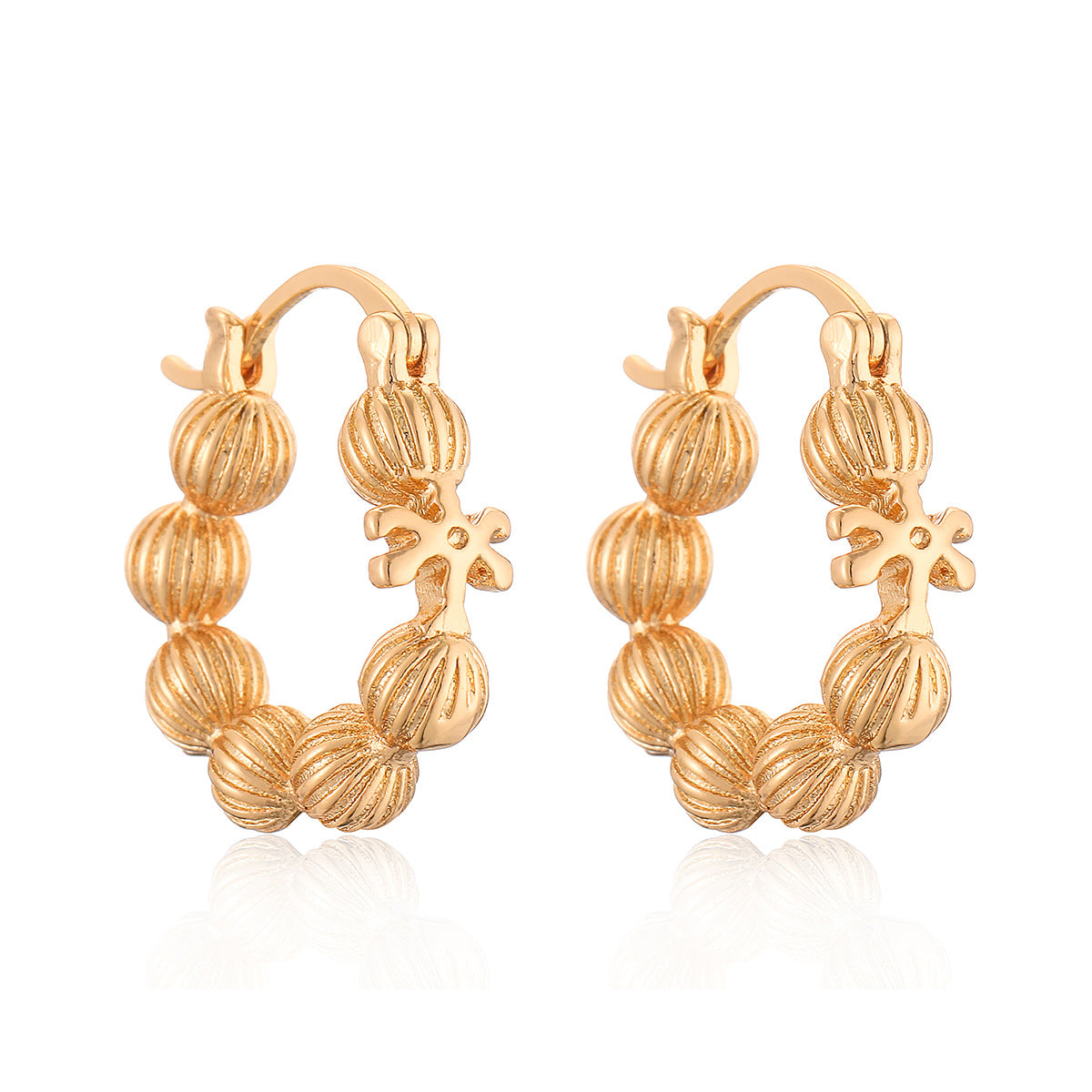 Orecchini da donna geometrici minimalisti in rame con placcatura in oro, gioielli alla moda dalla forma irregolare