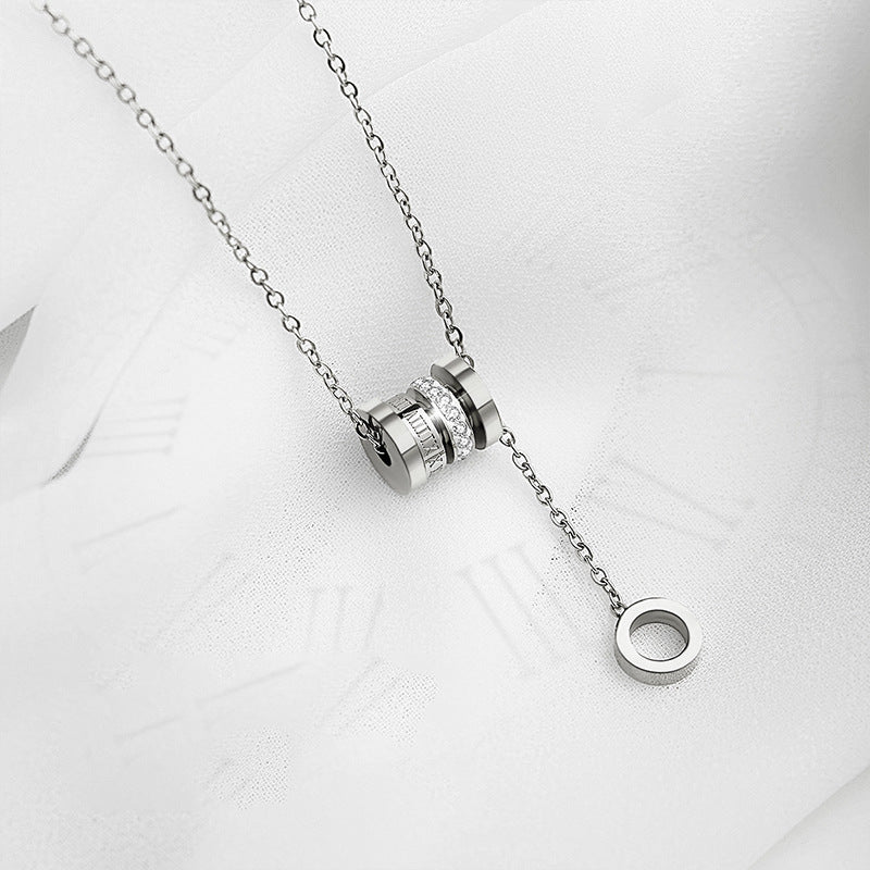 Minimalist Geometric Titanium Steel Pendant Necklace with Plated Finish for Women and Men