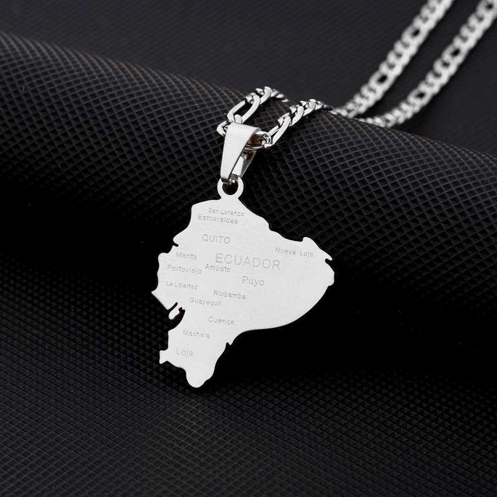 Collar minimalista geométrico de acero titanio con acabado chapado y cadena tipo O para moda unisex
