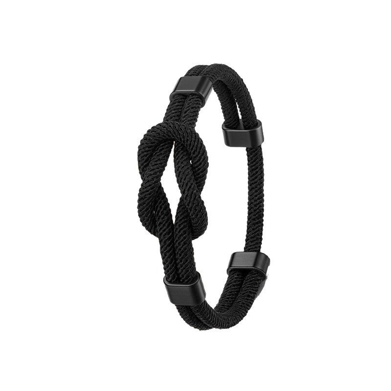 Casual Handmade Geometric Cord Bracelet Unisex Double Layer Woven Knot Gift