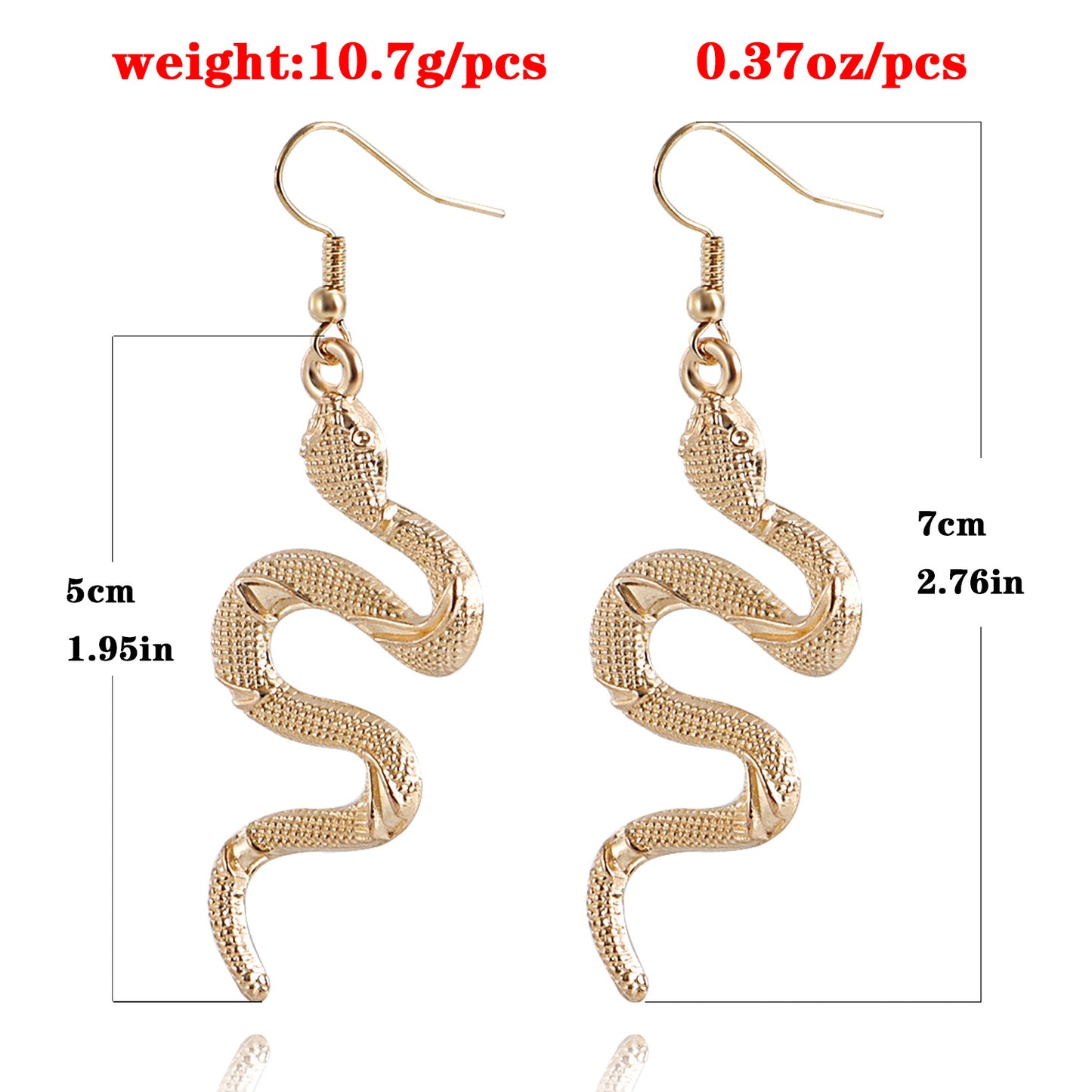 Vintage Snake-Shaped Alloy Ear Cuffs with Electroplated Finish for Women