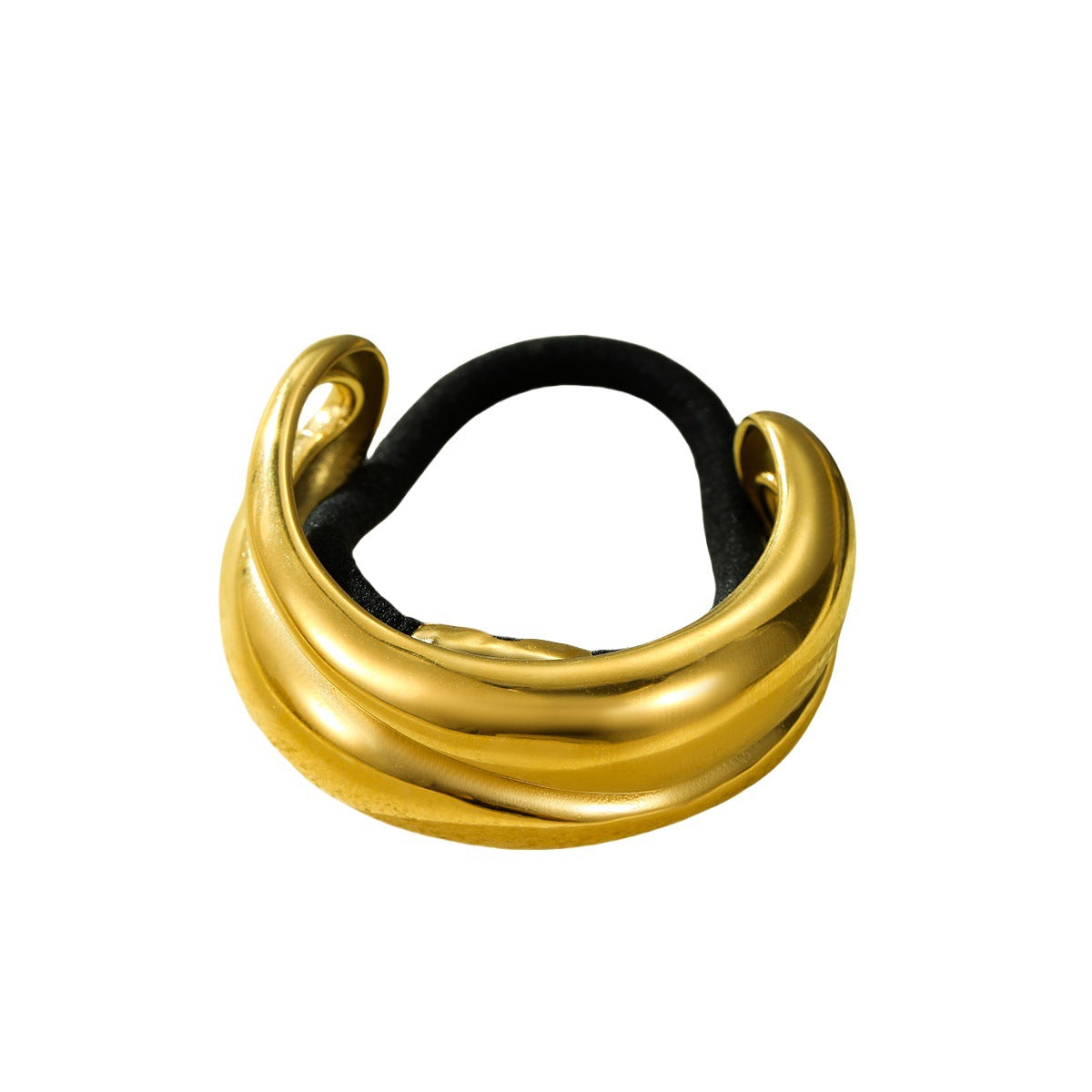 Goma de Pelo Elegante de Acero Inoxidable en Forma de Arco con Acabado Chapado para un Uso Diario con Estilo
