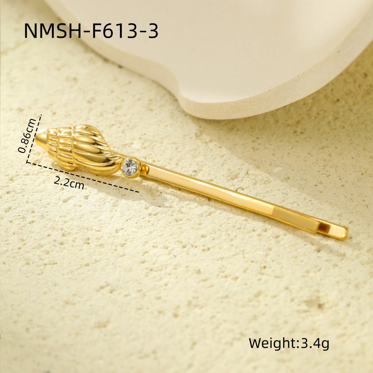 Fashionable Minimalist Shell-Shaped Stainless Steel Hair Clip with Pearl Inlay for Women