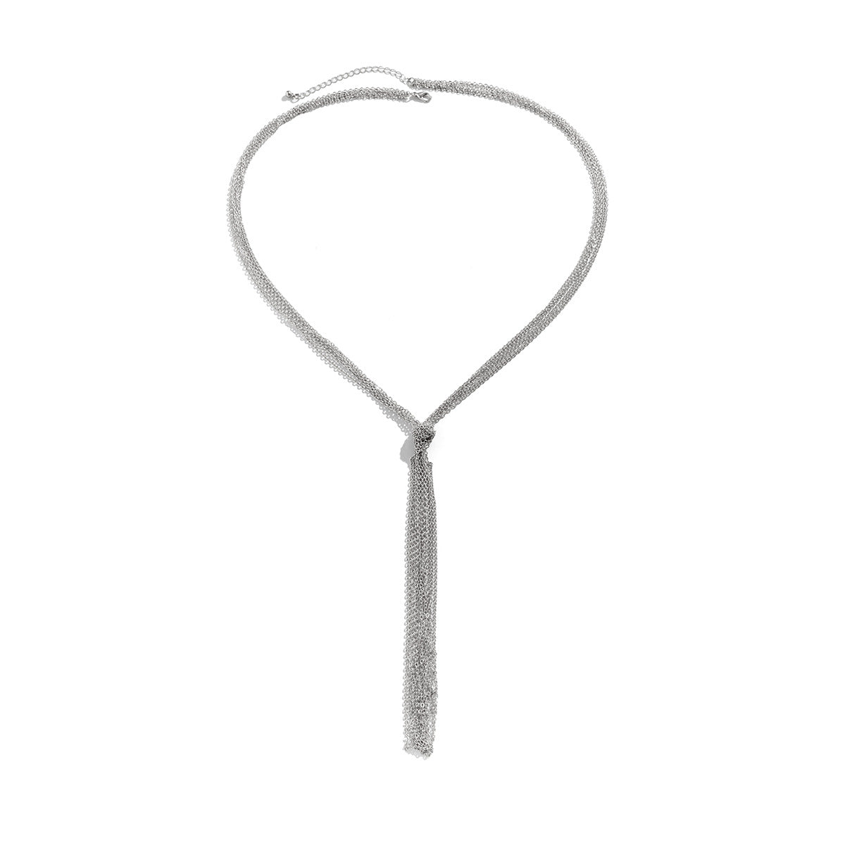 Collar colgante geométrico minimalista de cobre con acabado galvanizado y cadena cruzada anudada para mujer