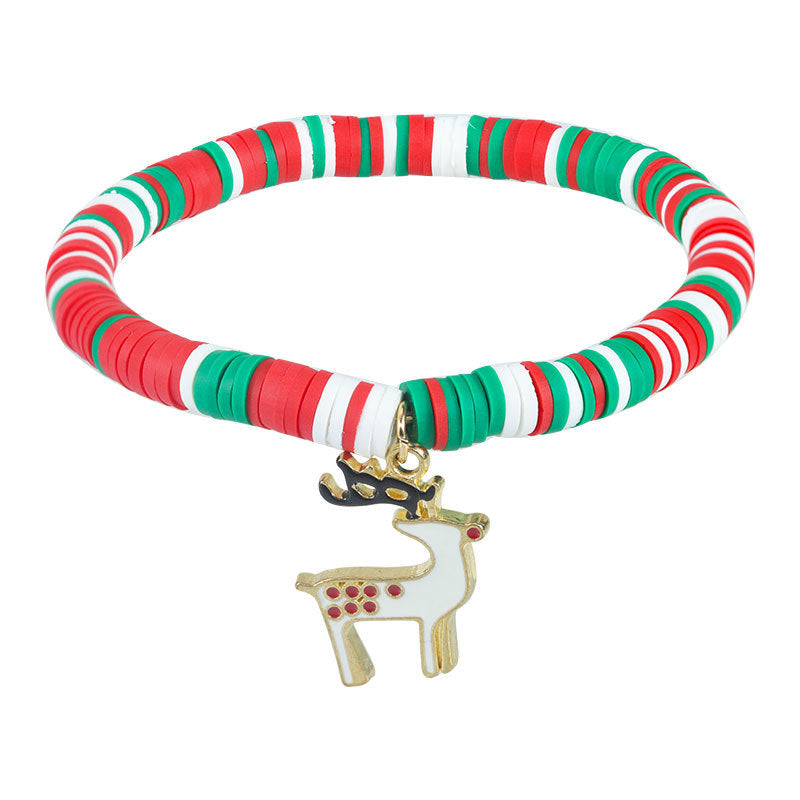 Christmas Letter Alloy Charm Bar Bracelet Unisex DIY Handmade