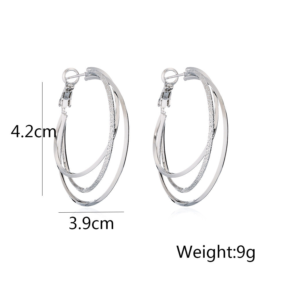 Orecchini a cerchio grandi geometrici minimalisti da donna in rame con placcatura in oro 18 carati