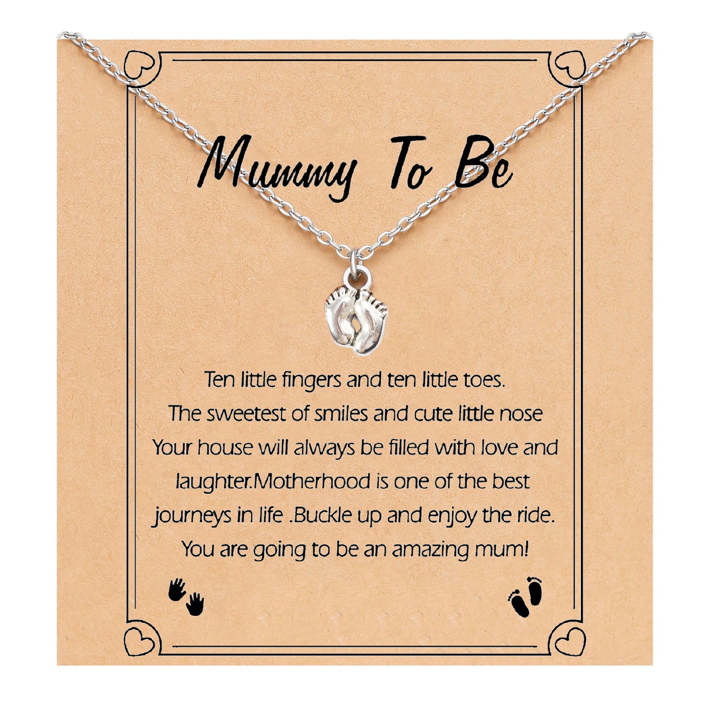Sweet Geometric Footprint Charm Stainless Steel Ball Chain Bracelet Unisex