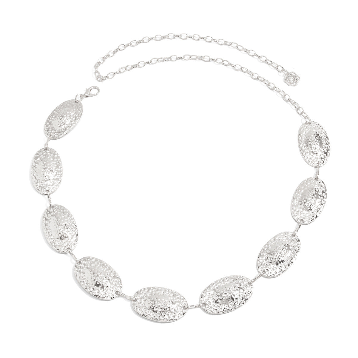 Hip-hop Punk Matte Oval Geometric Iron Body Chain for Women