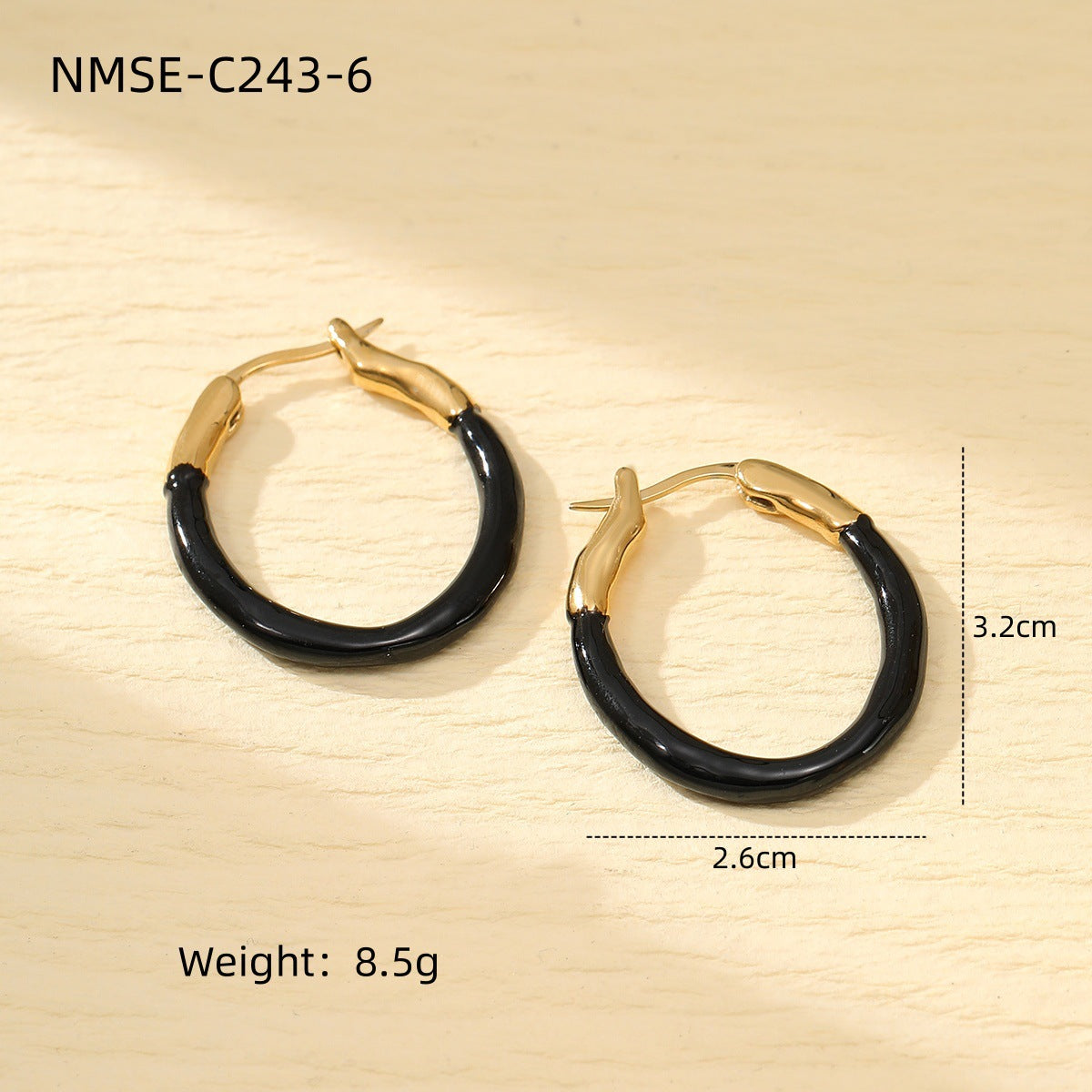 Pendientes Circulares de Acero de Titanio Esmaltados Estilo Vintage para Mujer Joyería Minimalista de Moda para la Oreja con Acabado Chapado