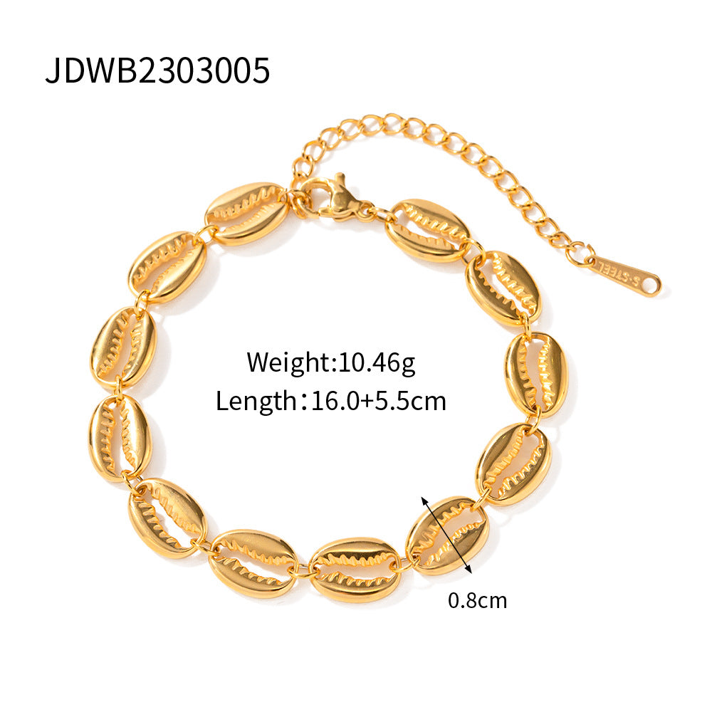 Geometric Cuban Link Bracelet for Women and Men Stainless Steel Gold Plated Hip Hop Style Fashion Jewelry