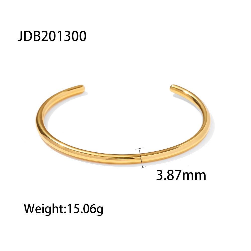 18K Gold Plated Geometric Titanium Steel Stainless Steel Bracelet