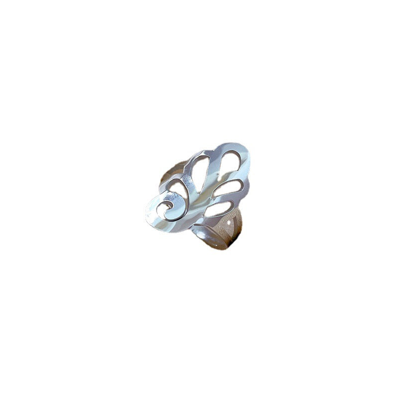 Anello Minimalista in Acciaio al Titanio a Forma di Corona per Uomo e Donna, Finitura Lucida, Anello per Dito Indice alla Moda