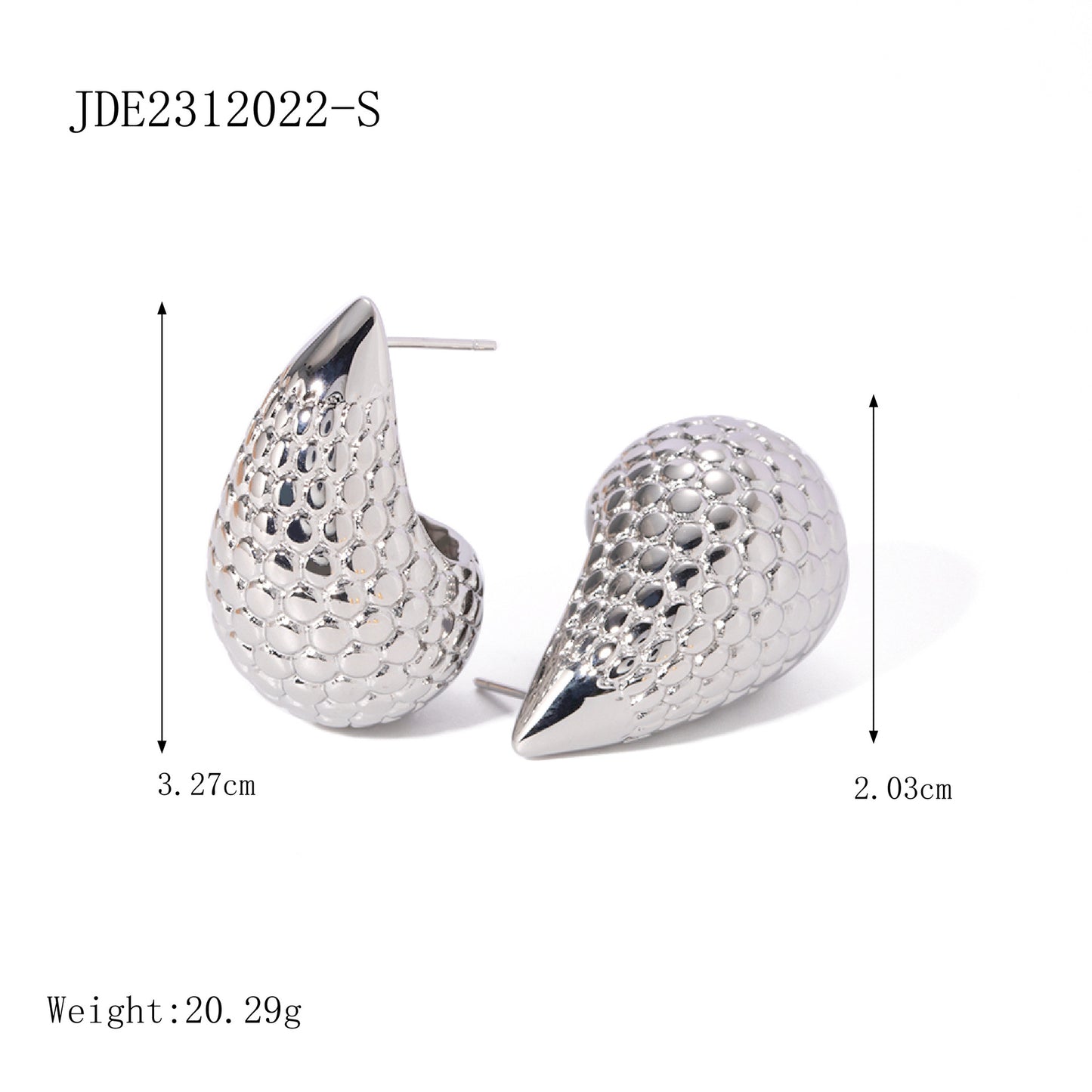 18K Gold Plated Teardrop Titanium Steel Earrings for Women