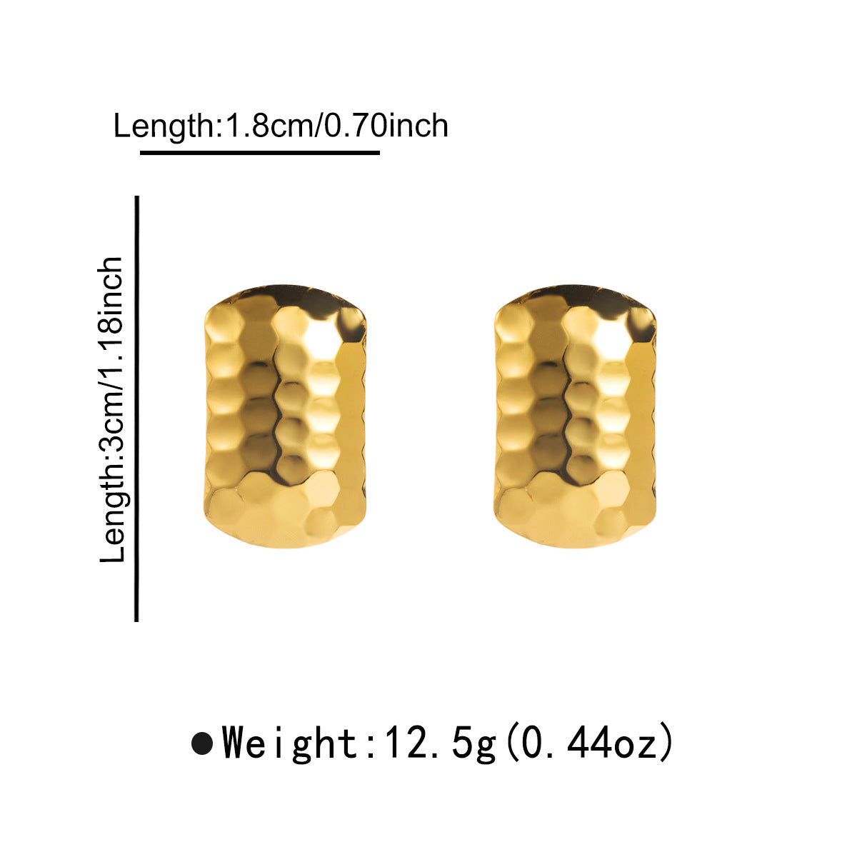 Orecchini da donna geometrici minimalisti in acciaio inossidabile con placcatura in oro
