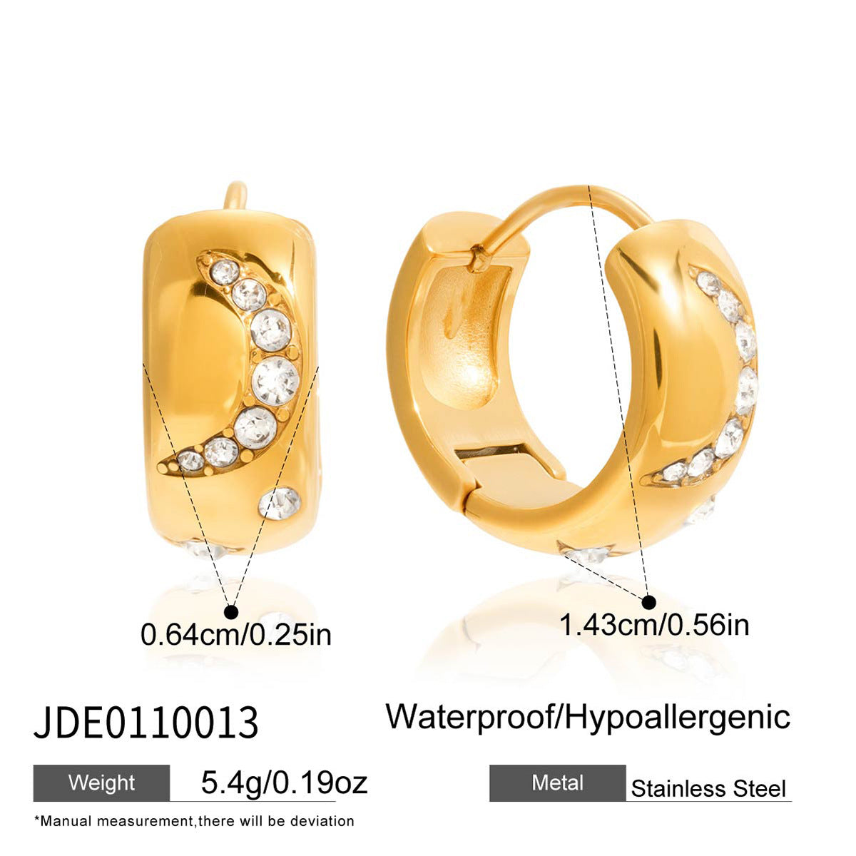 Elegant Stainless Steel Heart Rose Floral Plated Earrings for Women
