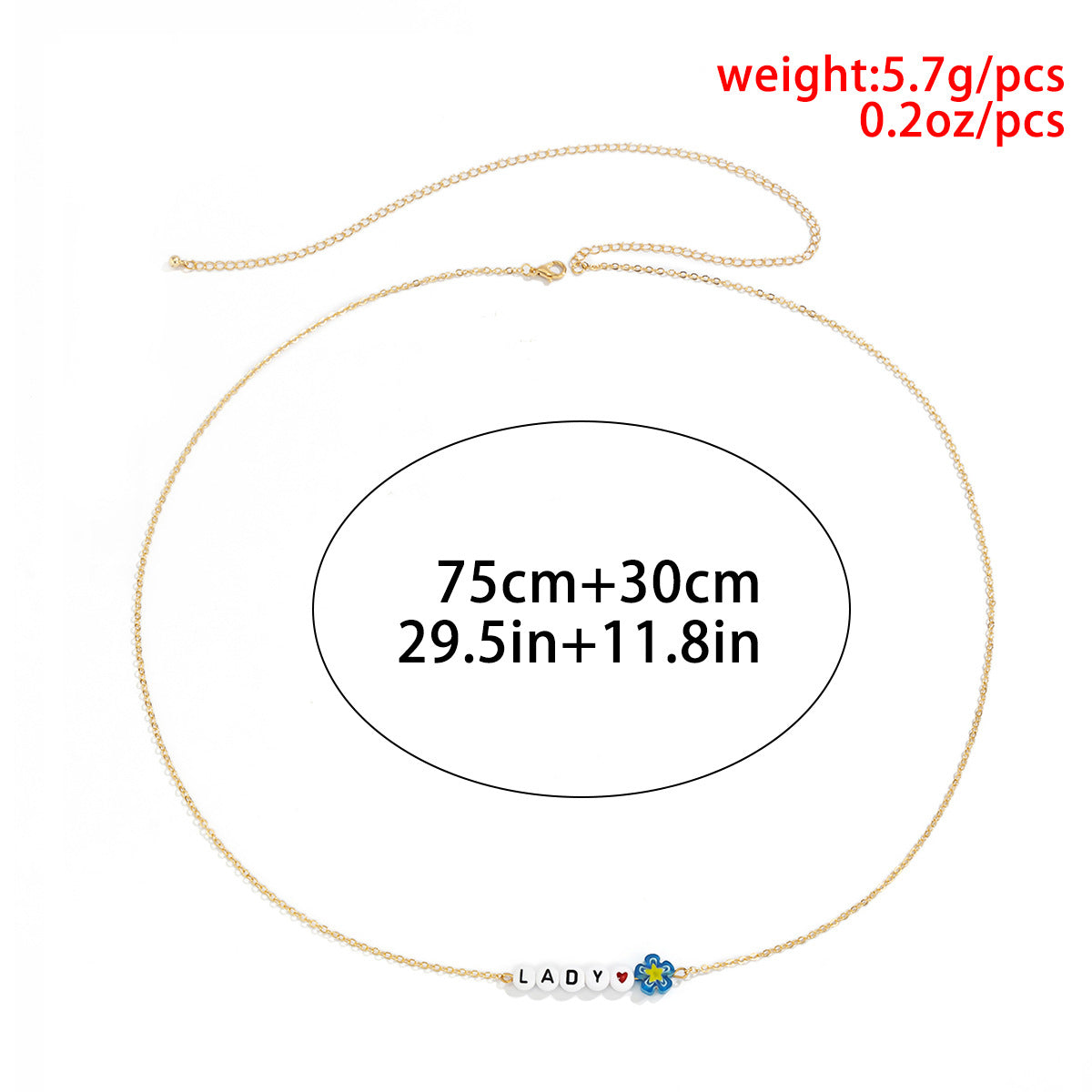 Minimalist Acrylic Floral Letter Body Chain for Women