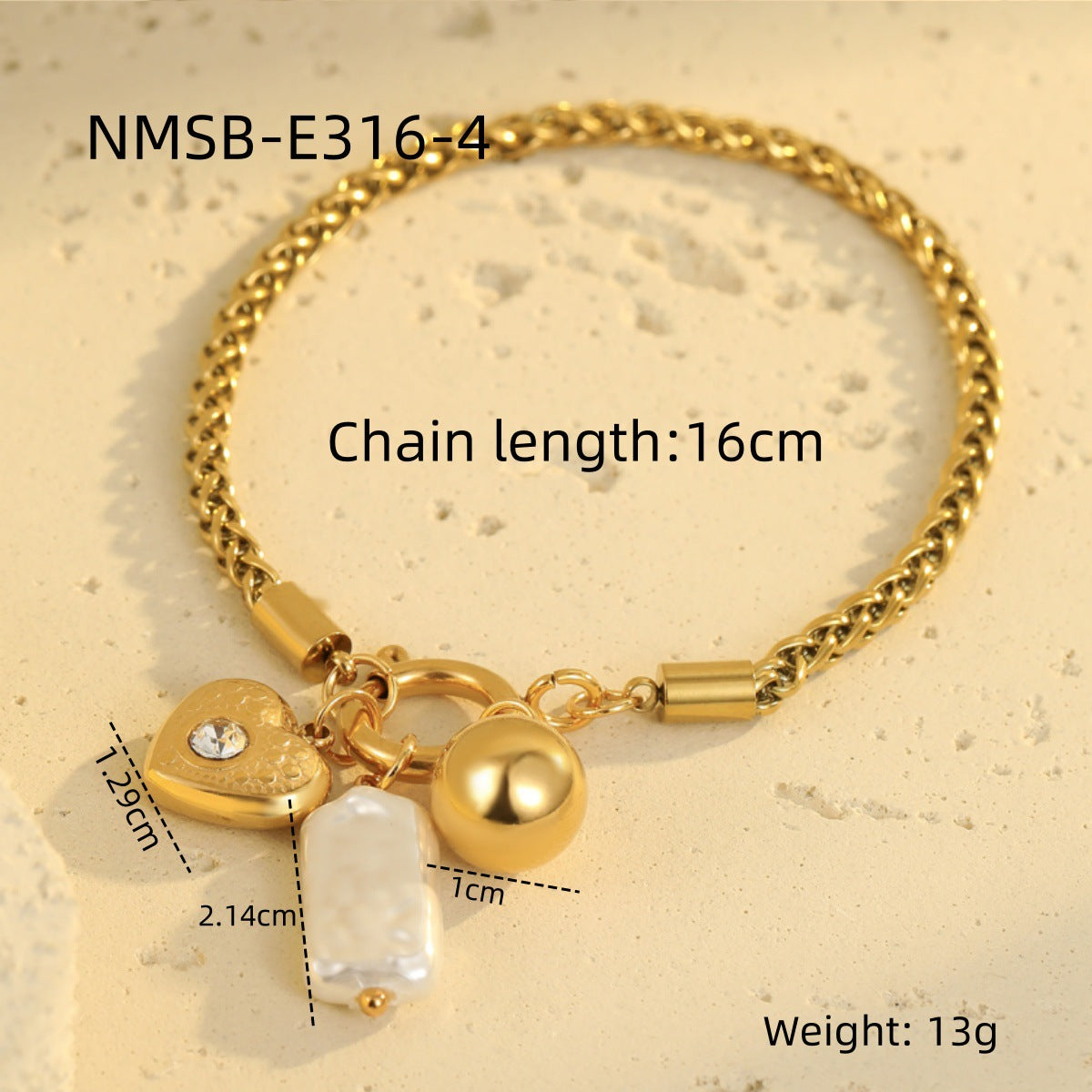 Elegante collar de acero inoxidable chapado en forma de corazón para mujer con diseño geométrico minimalista