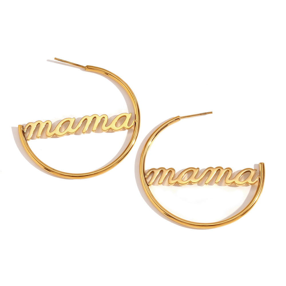 Pendientes de aro redondos minimalistas de acero inoxidable chapados en oro de 18 quilates para mujer