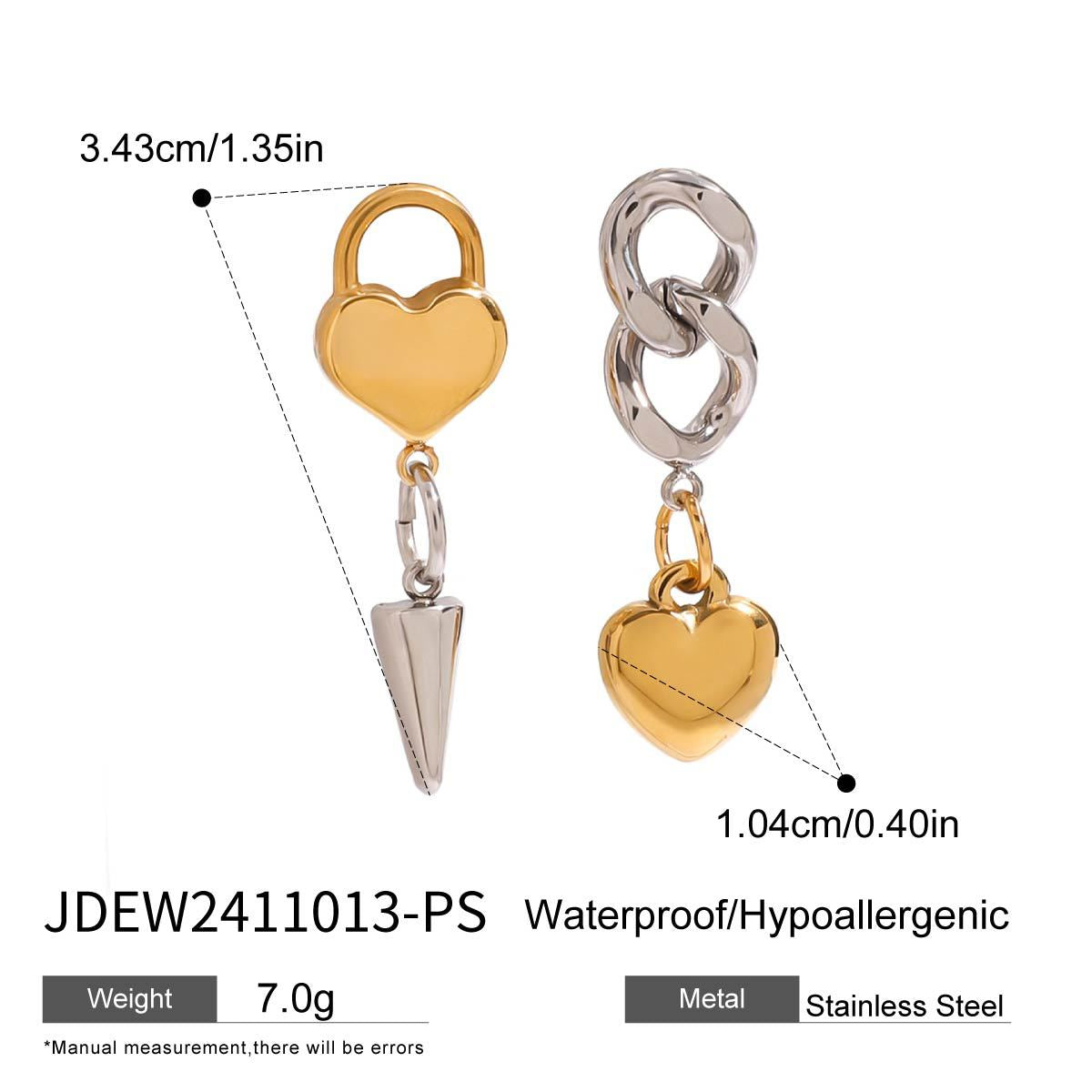 Collana minimalista da donna in acciaio inossidabile a forma di cuore con ciondolo in acciaio al titanio placcato