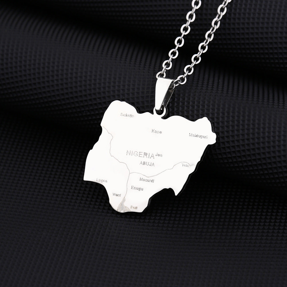 Collar con colgante geométrico Fashion Commute en acero inoxidable con dije de titanio y acabado esmaltado, unisex