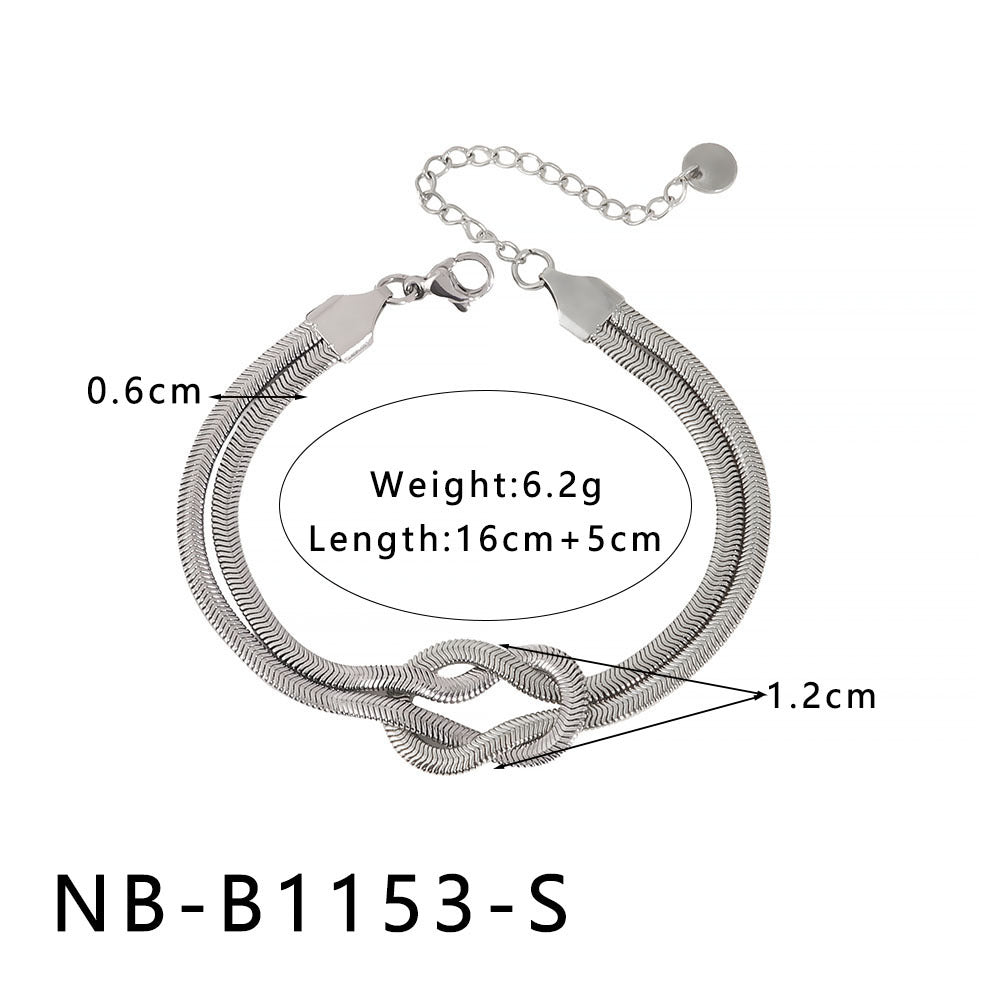 Minimalist Geometric Stainless Steel Snake Chain Necklace with 18K Gold Plating for Women