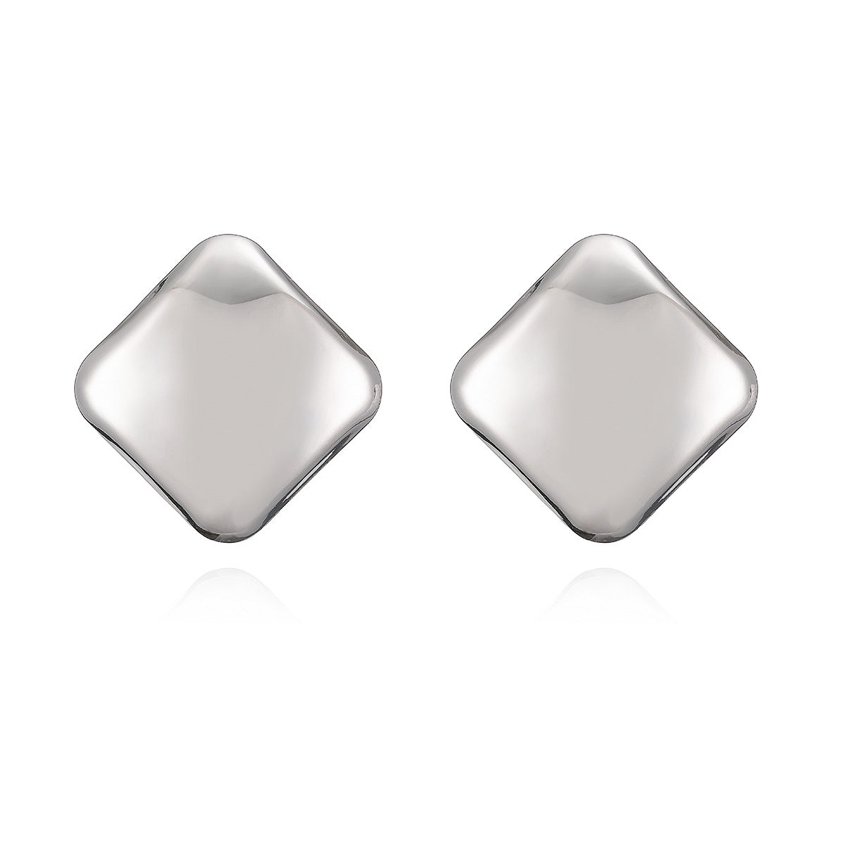 Minimalist 18K Gold Plated Square Geometric Brass Stud Earrings