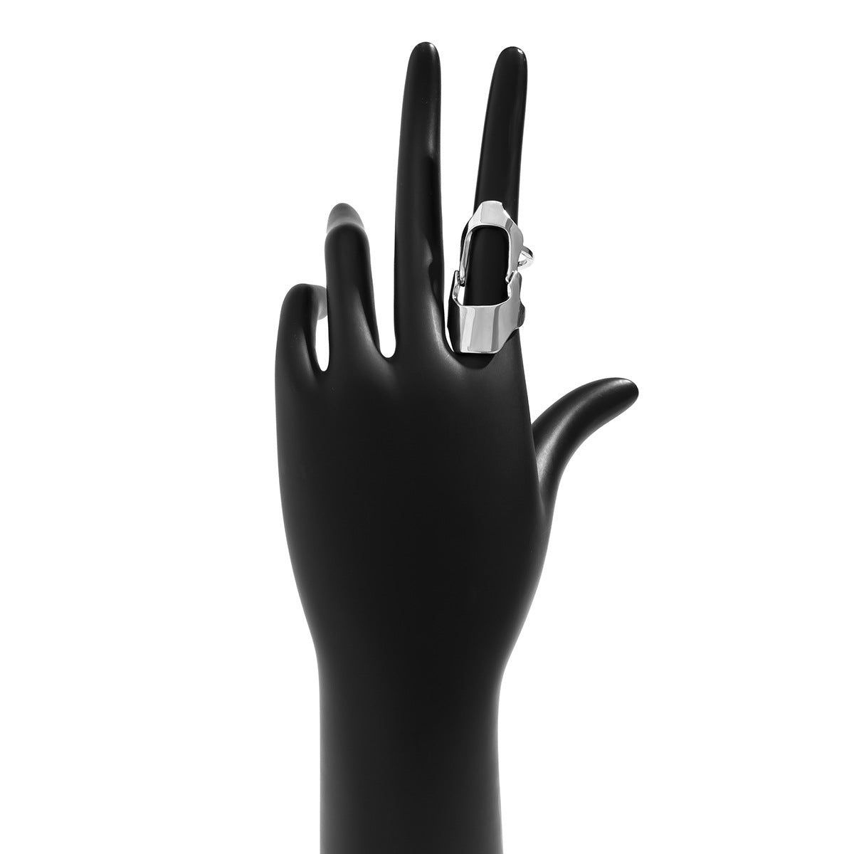Anello da nocche regolabile da donna in lega in stile hip-hop, geometrico, traforato, vintage, con finitura placcata