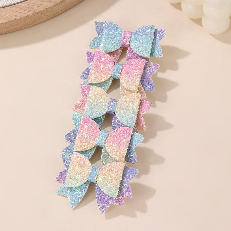 Fermaglio per capelli con fiocco doppio strato stile naturale per bambine con molletta a becco d'anatra in resina plastica, perfetto per bambini dai 3 ai 10 anni