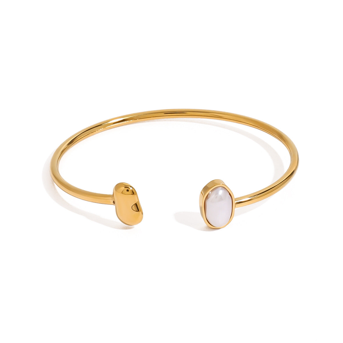 Bracciale geometrico minimalista da donna in acciaio inossidabile con finitura placcata