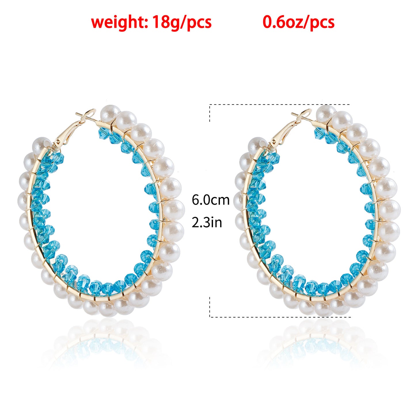 Pendientes de perlas y cristales geométricos vintage de moda para mujer con acabado chapado