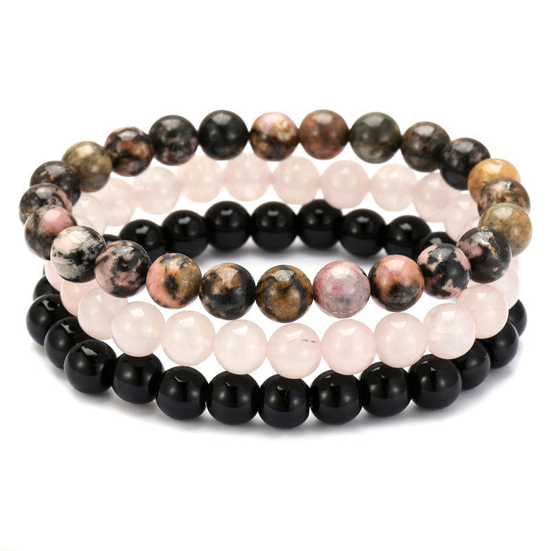 Minimalist Geometric Agate Plated Stretch Bracelet