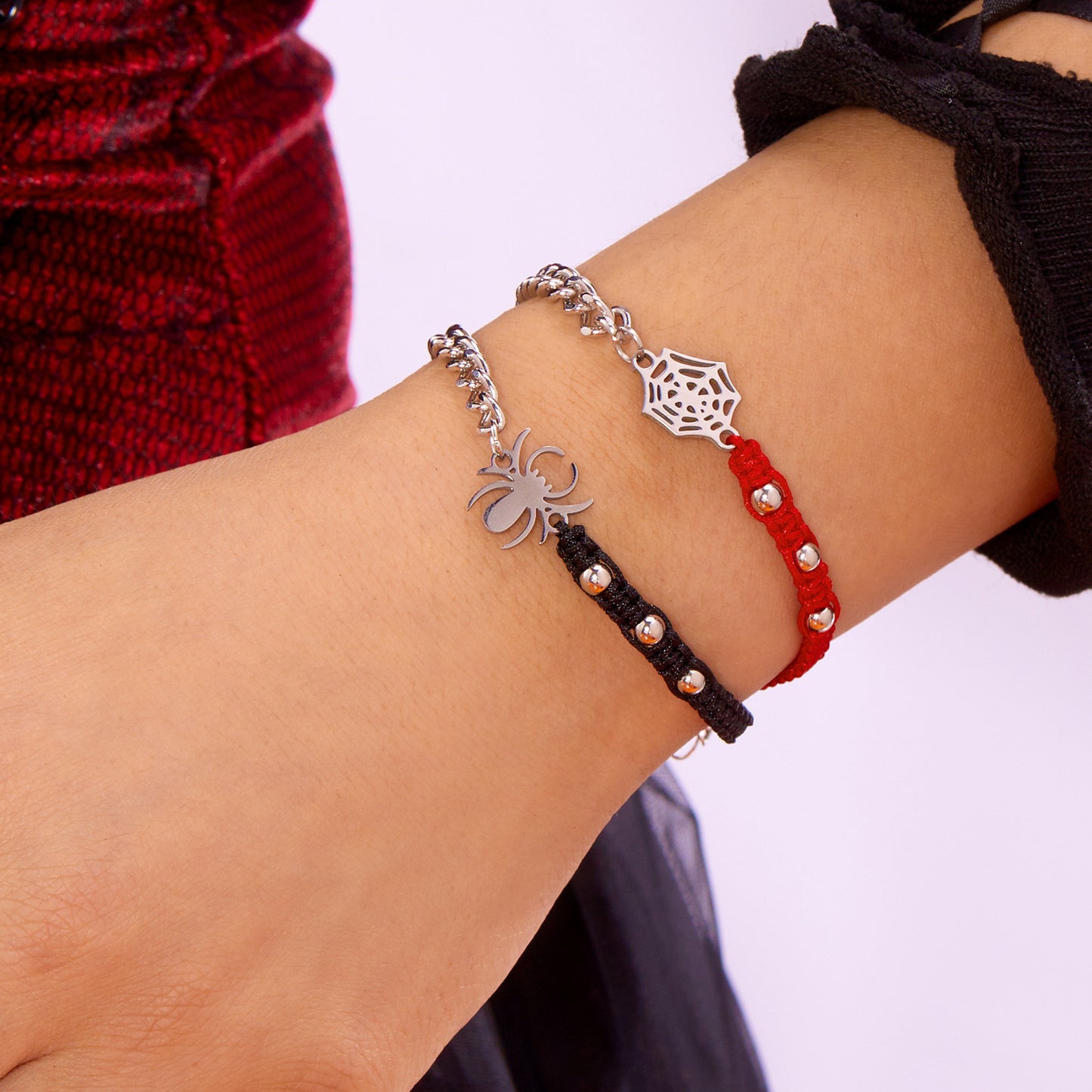 Pulsera de aleación con patrón de telaraña hecha a mano para mujer, estilo bohemio minimalista, pulsera de la amistad ajustable