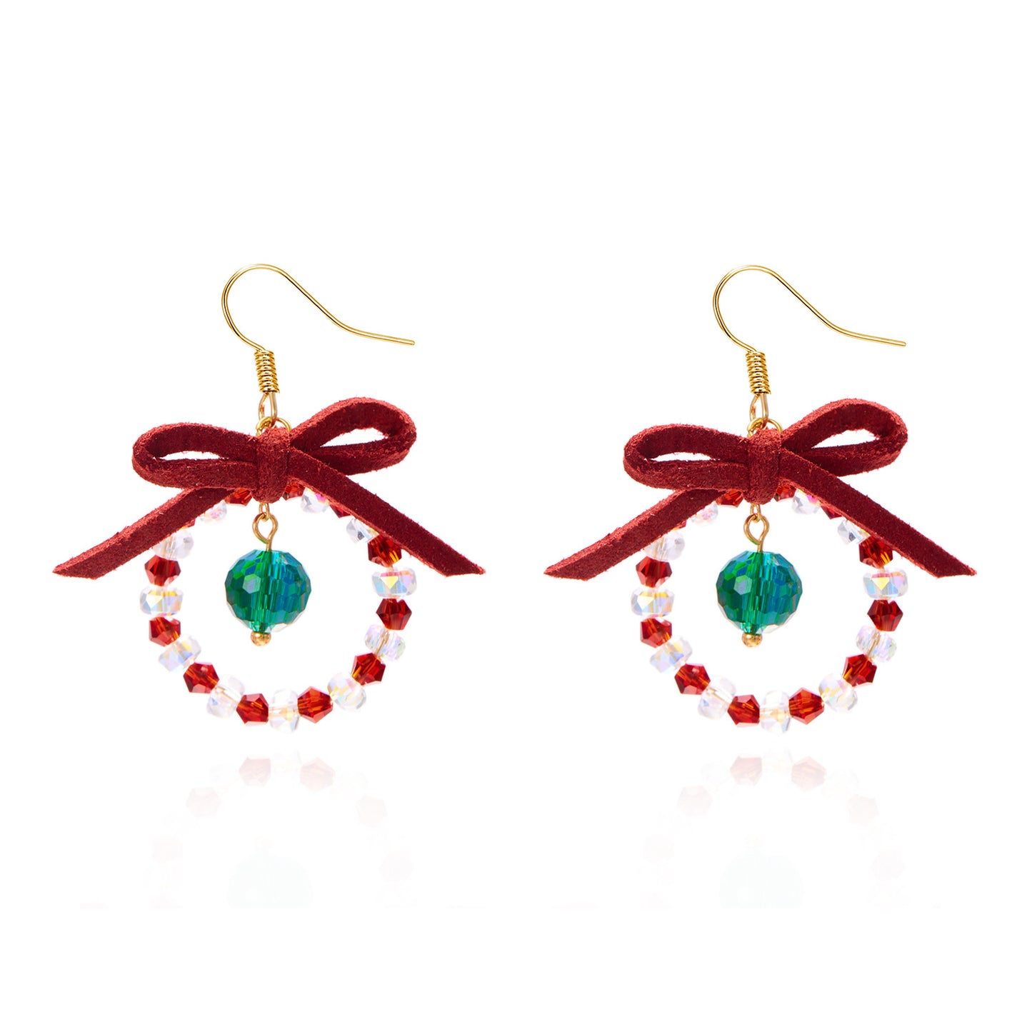 Aretes de aro de acrílico en forma de lazo estilo Ins para mujer con detalles hechos a mano