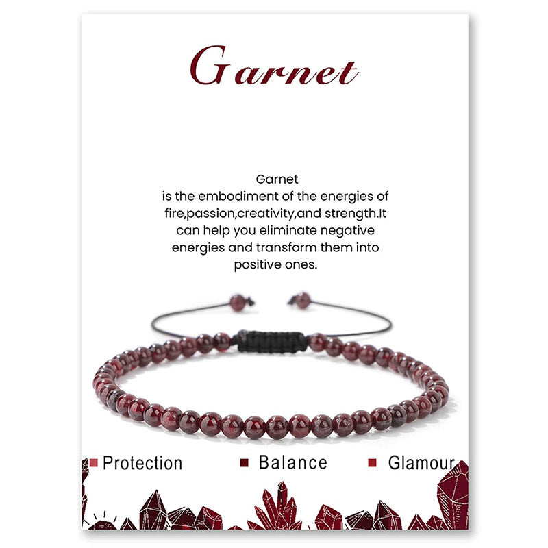 Fashionable Elegant Round Geometric Natural Amethyst Crystal Beaded Bracelet Unisex Handmade Jewelry